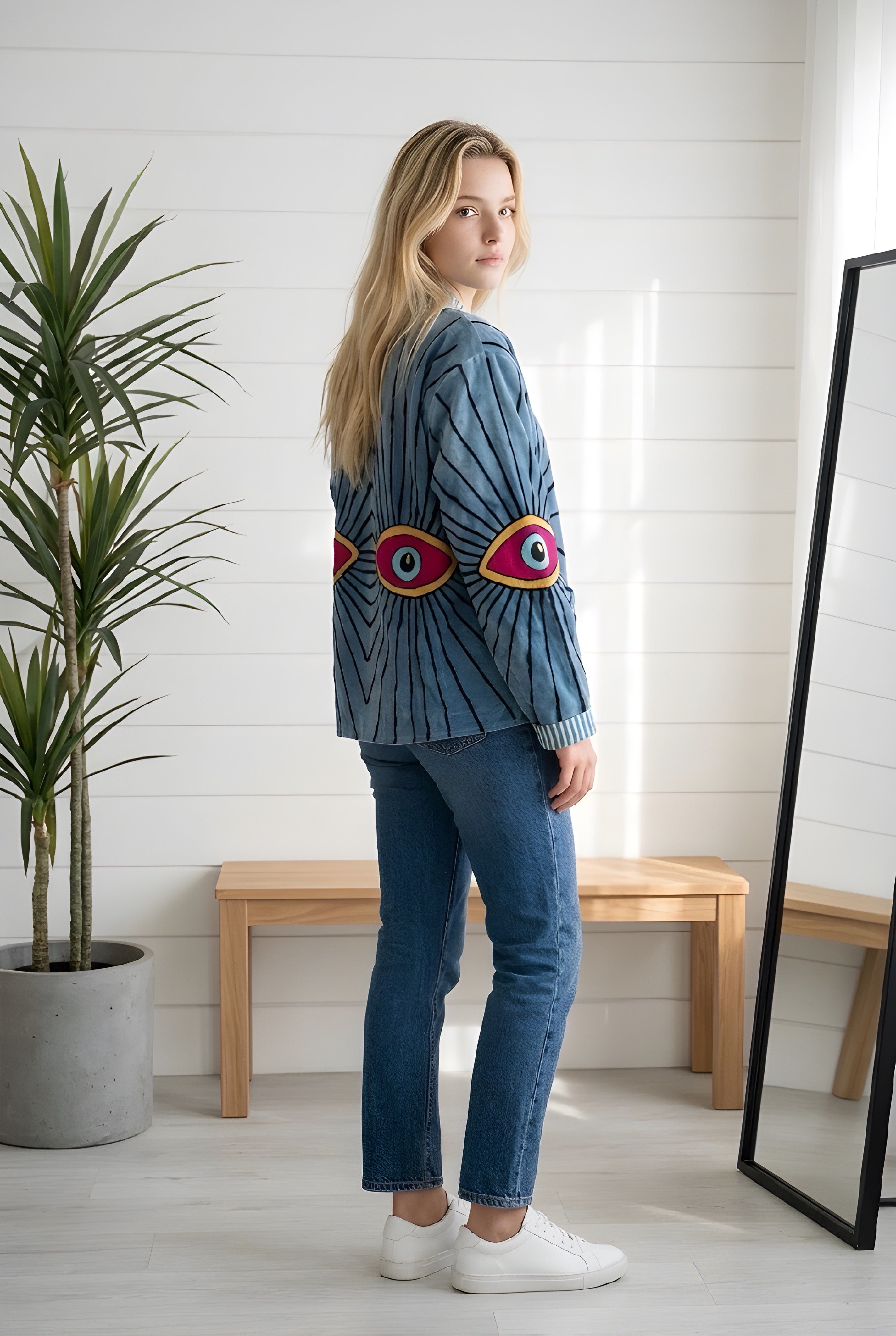Chaqueta Ojo  Celeste