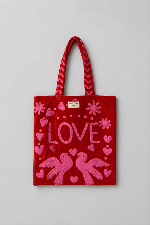 Bolso Peace-Love  Mediano Naranja/Rosa