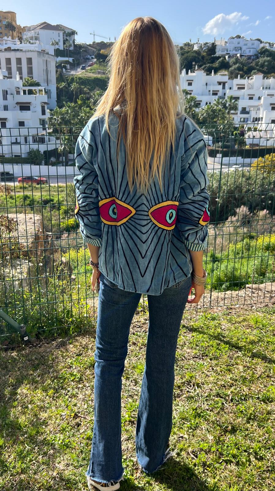Chaqueta Ojo  Celeste