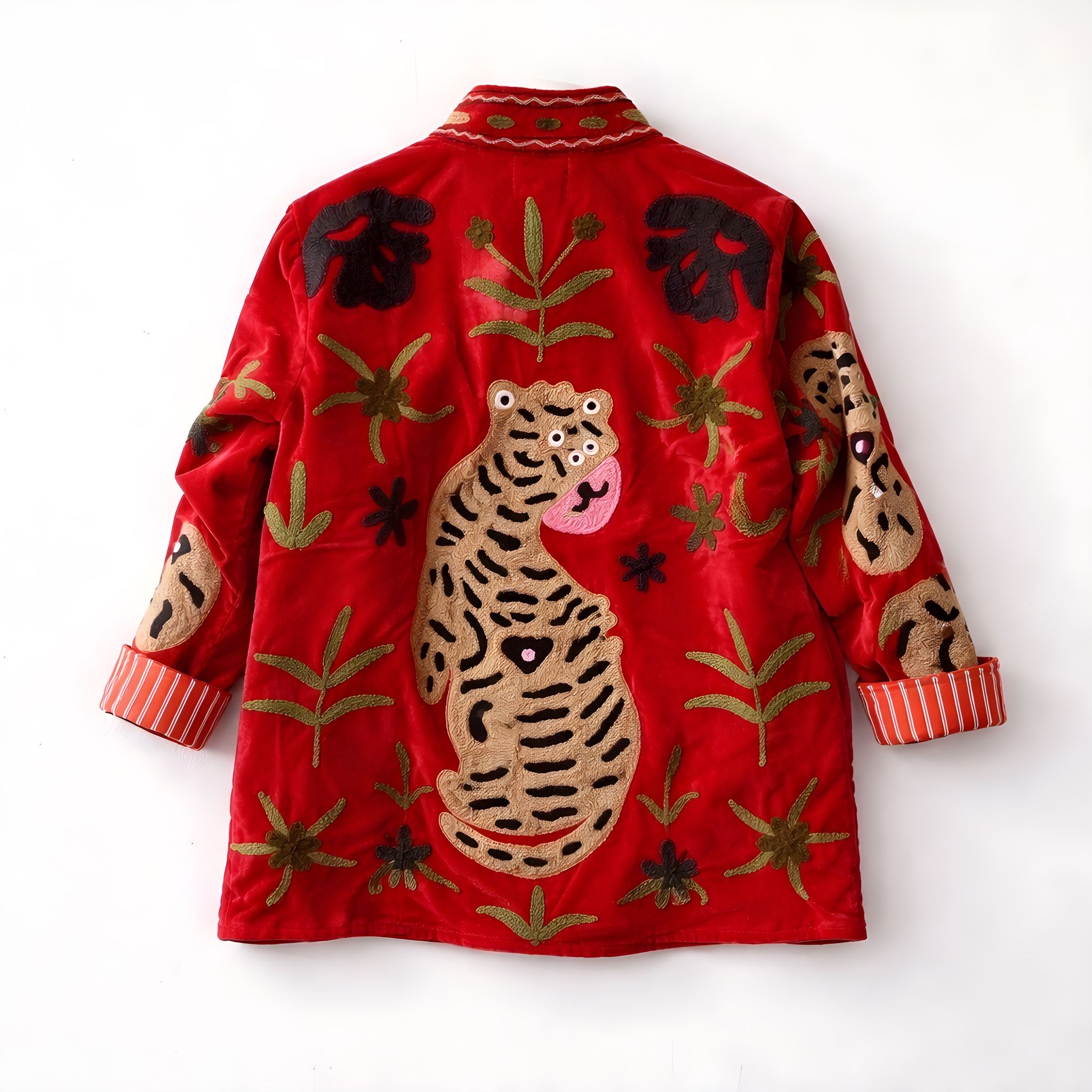 Chaqueta Tigre Flor Rojo