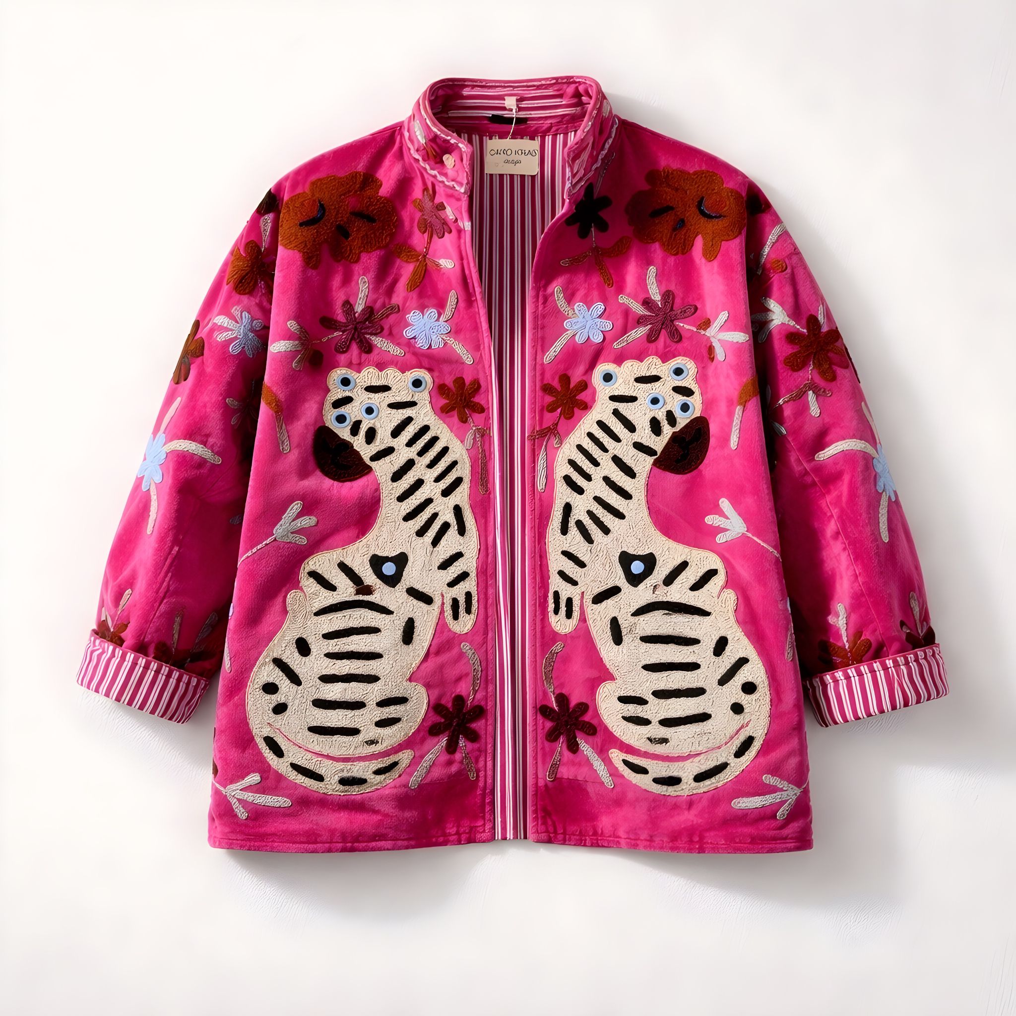 Chaqueta Tigre Flor Fucsia