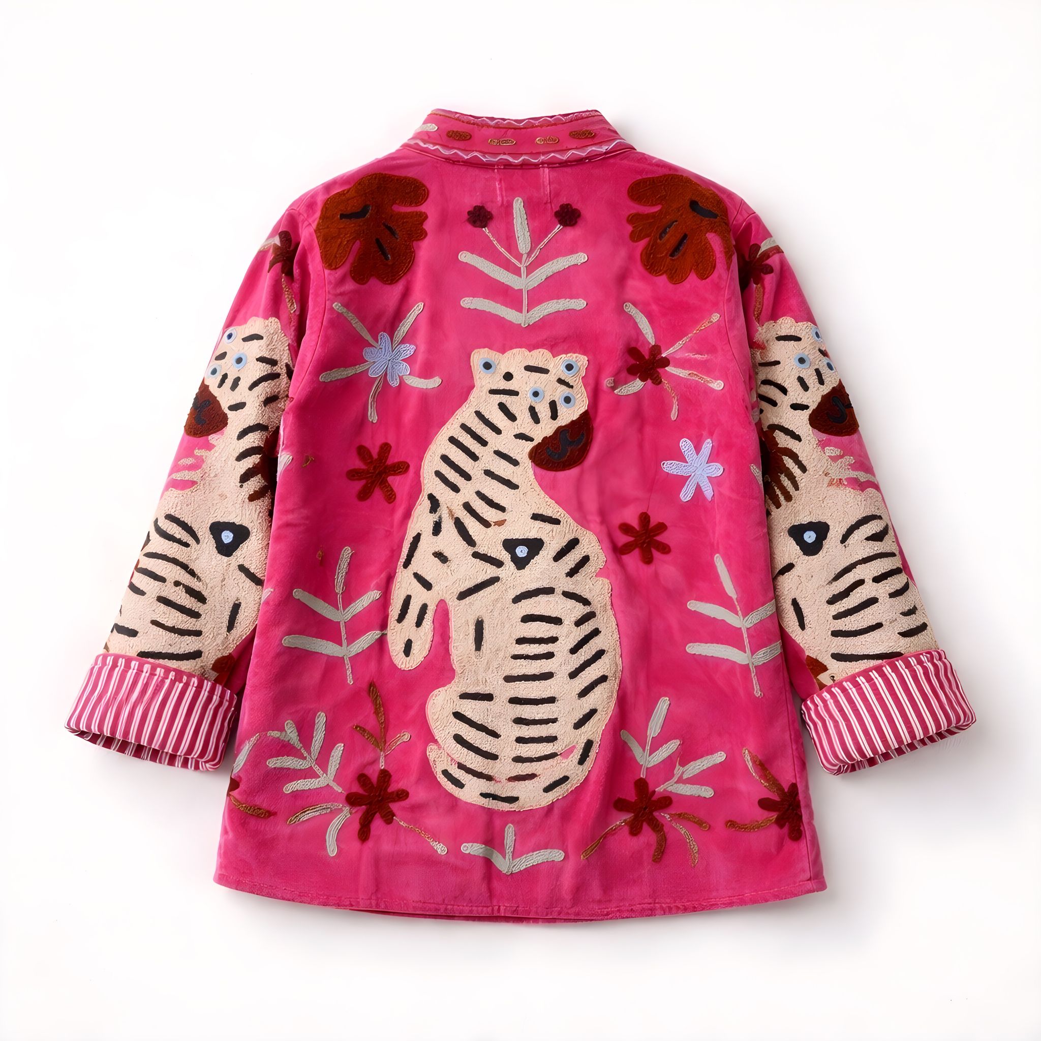 Chaqueta Tigre Flor Fucsia