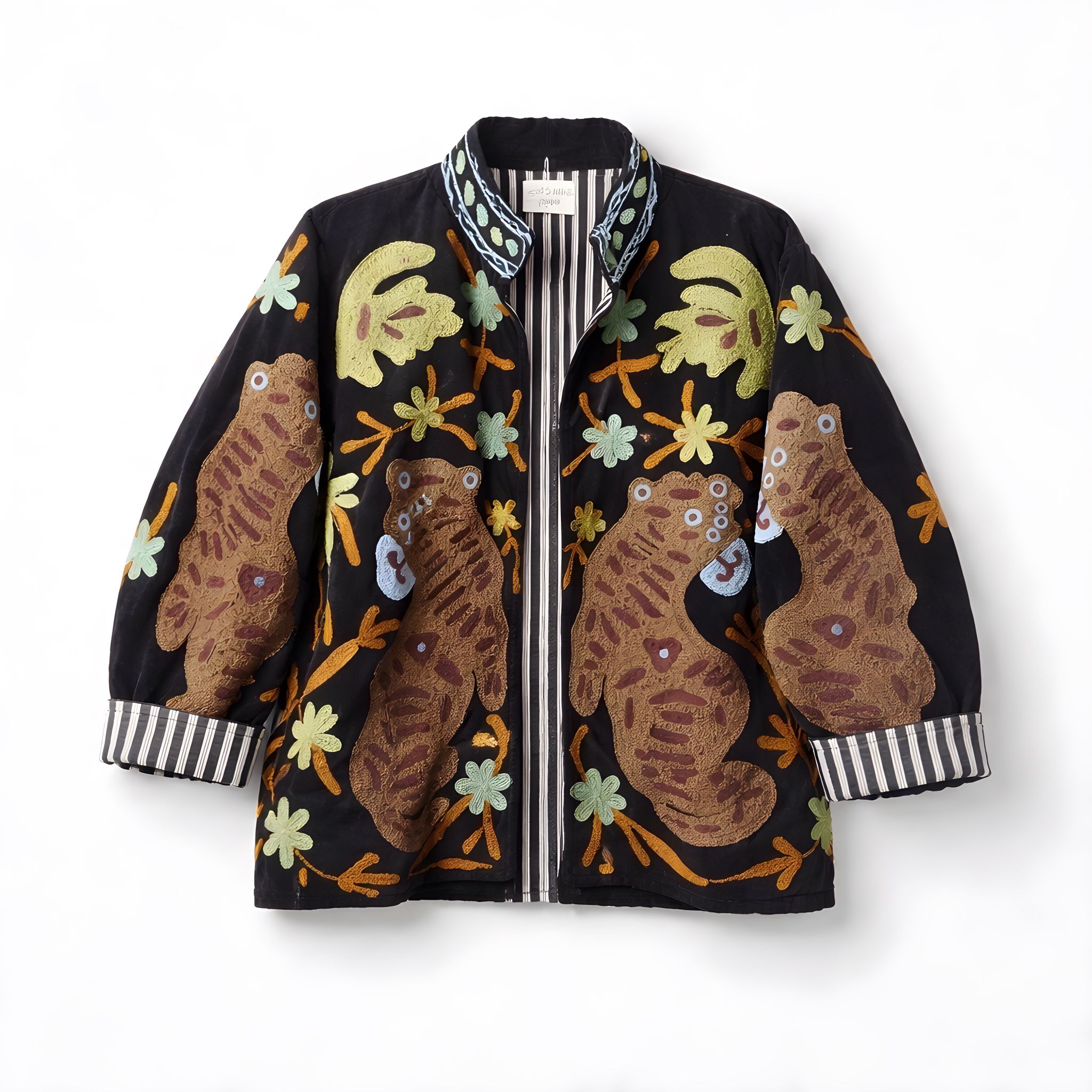 Chaqueta Tigre Flor Azul Marino