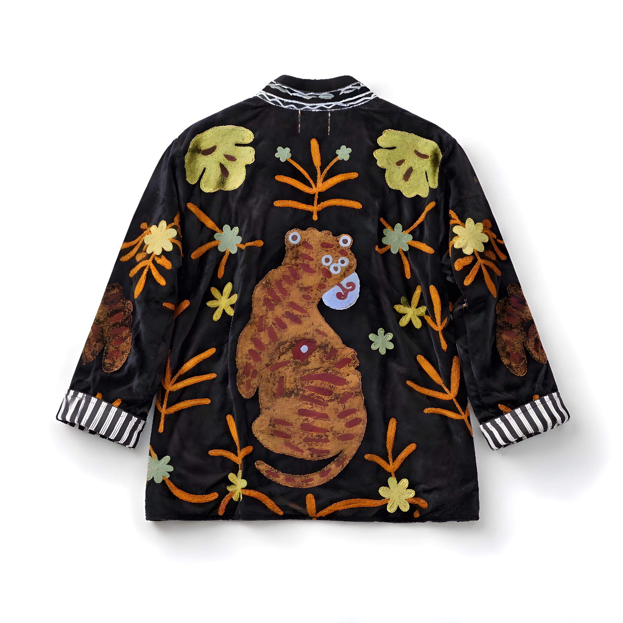 Chaqueta Tigre Flor Azul Marino