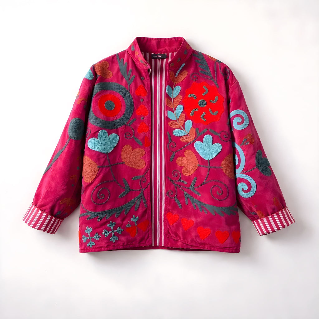 Chaqueta Flores Fucsia