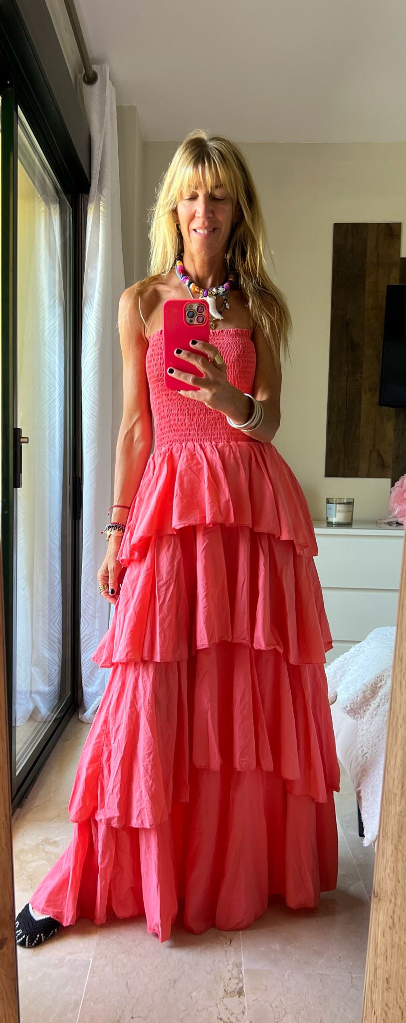 Vestido Volados  Naranja