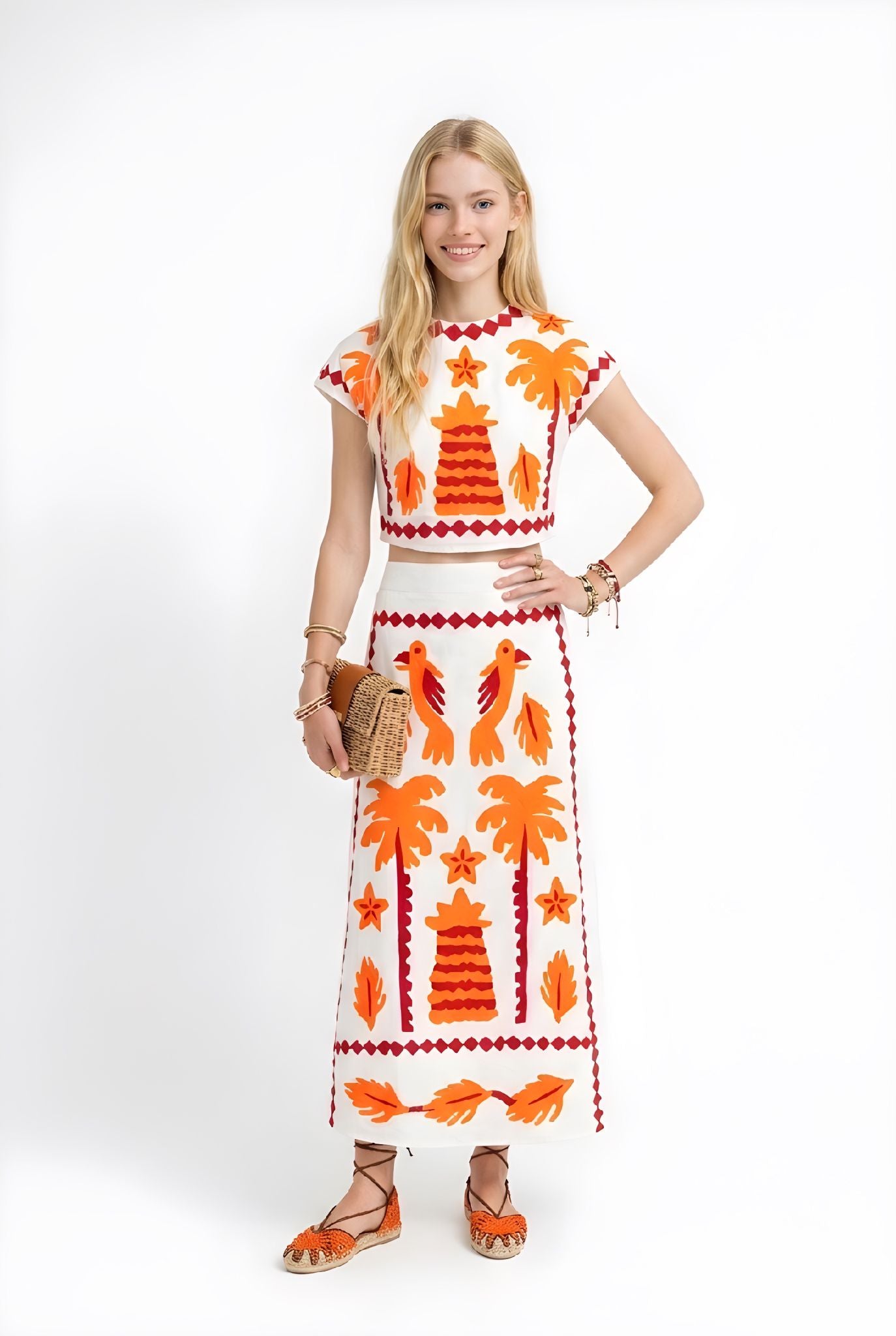 Set Anfípolis Blanco/Naranja Fluor