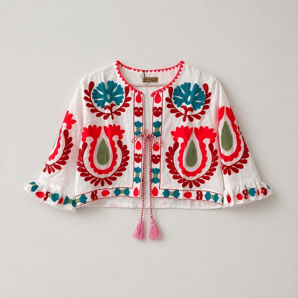 Chaqueta Corta Rodas Blanca / Azul