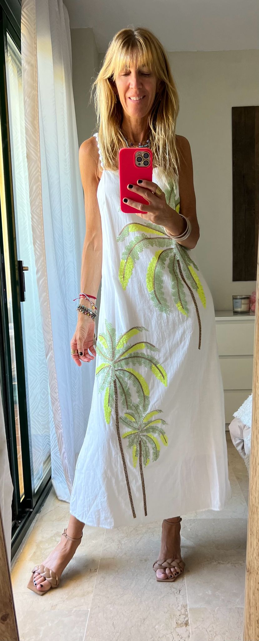 Vestido Sirios Blanco / Verde