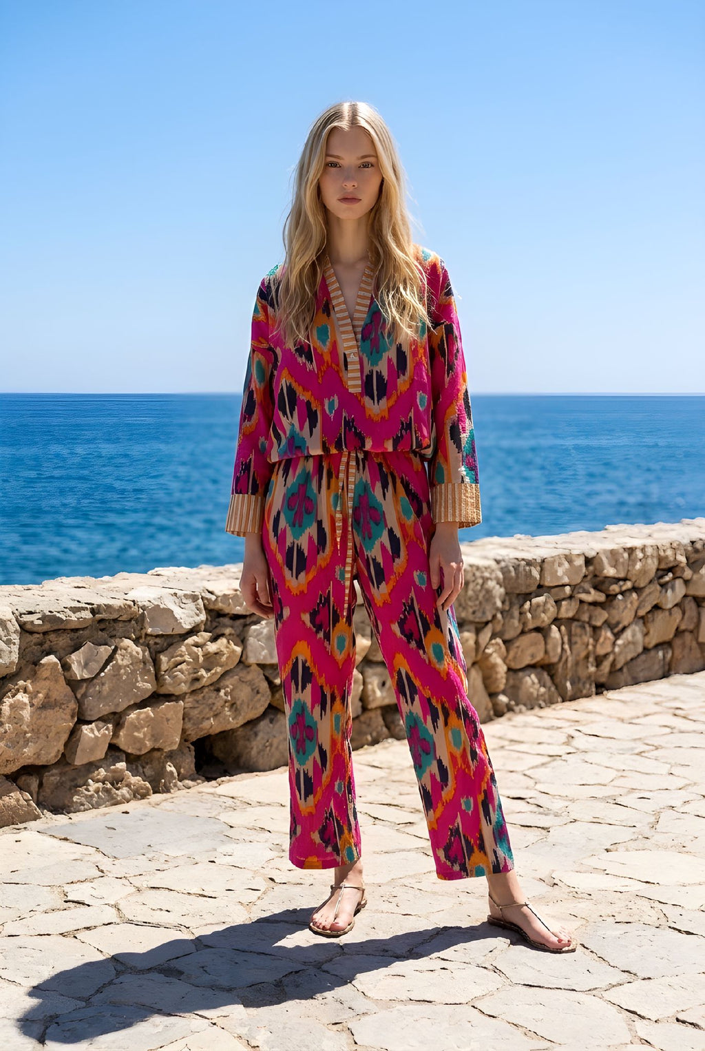 Set Fucsia Multicolor Geométrico