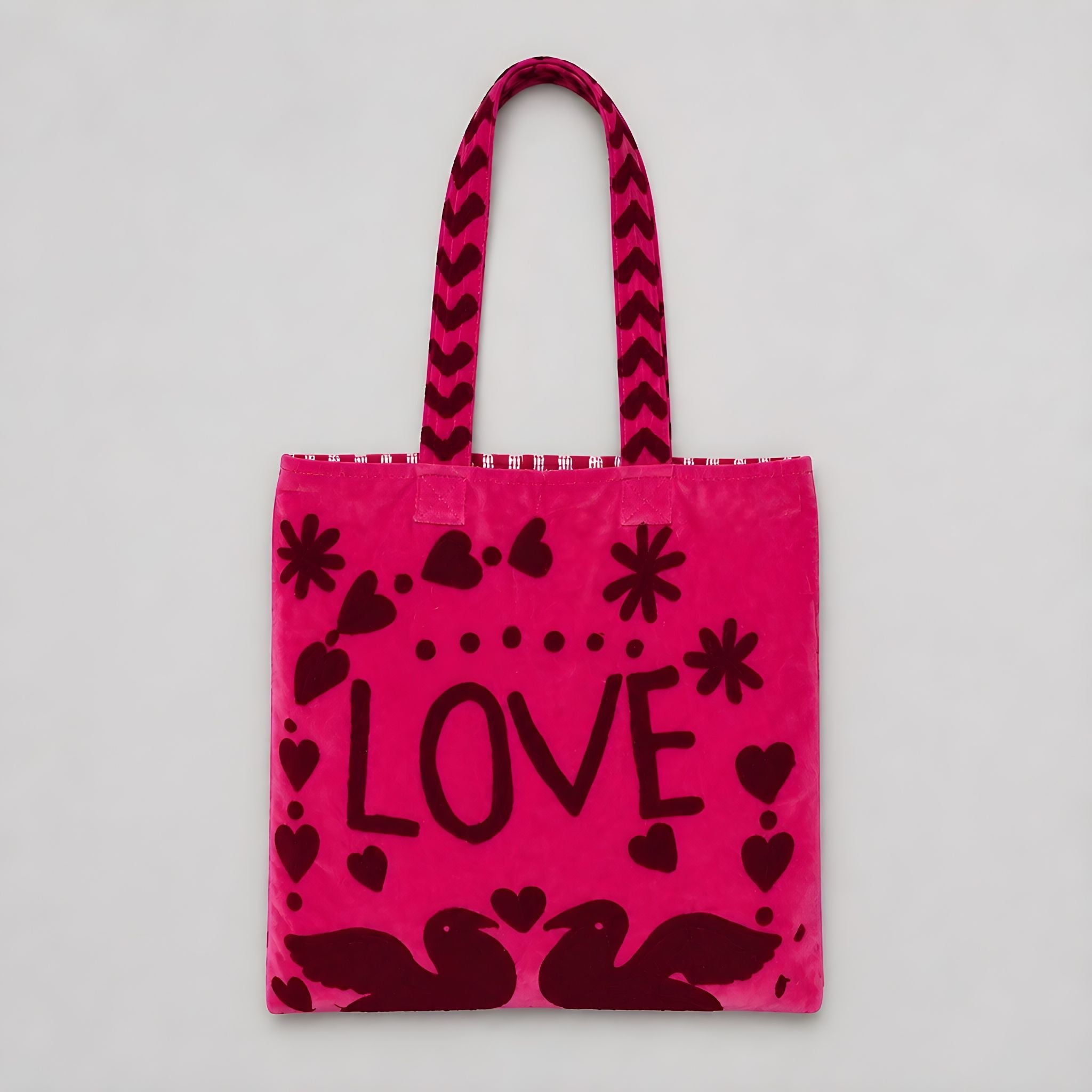 Bolso Peace-Love  Mediano Fucsia/Marrón