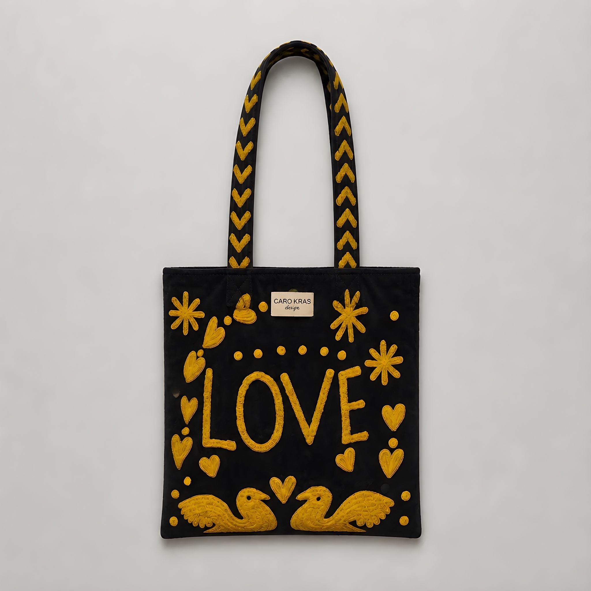 Bolso Peace-Love  Mediano Azul/Dorado