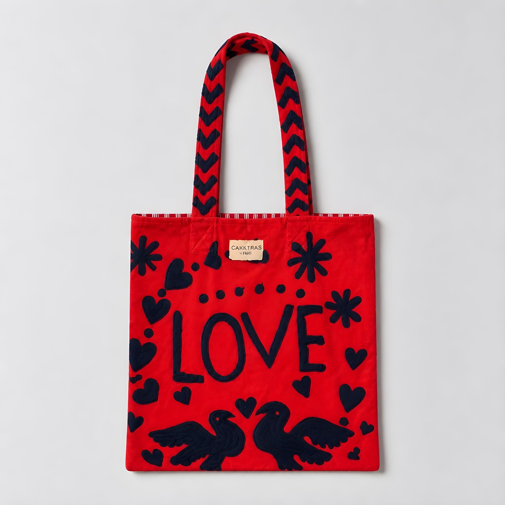 Bolso Peace-Love  Mediano Colorado/Azul