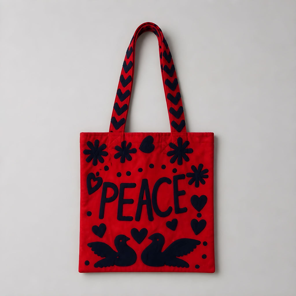 Bolso Peace-Love  Mediano Colorado/Azul