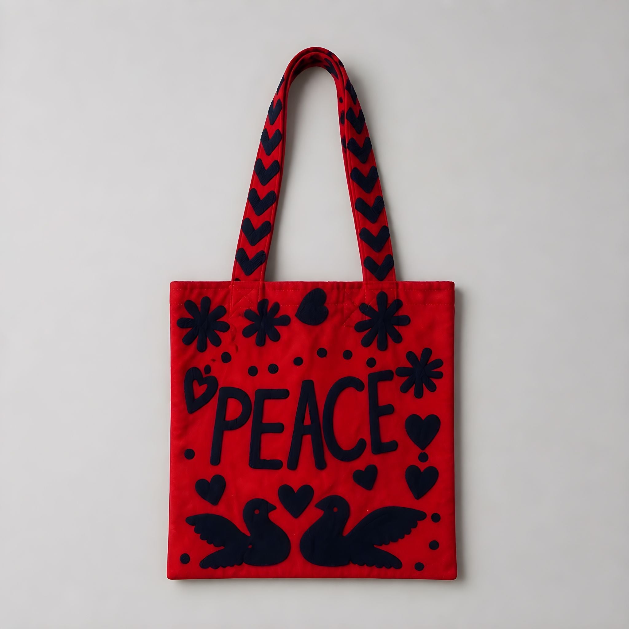 Bolso Peace-Love  Mediano Colorado/Azul