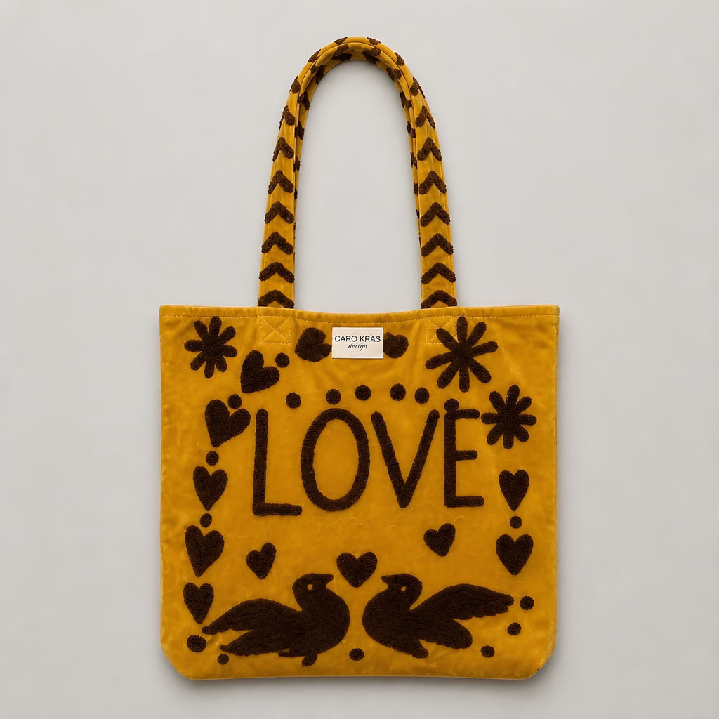 Bolso Peace-Love  Mediano Ocre/Marrón