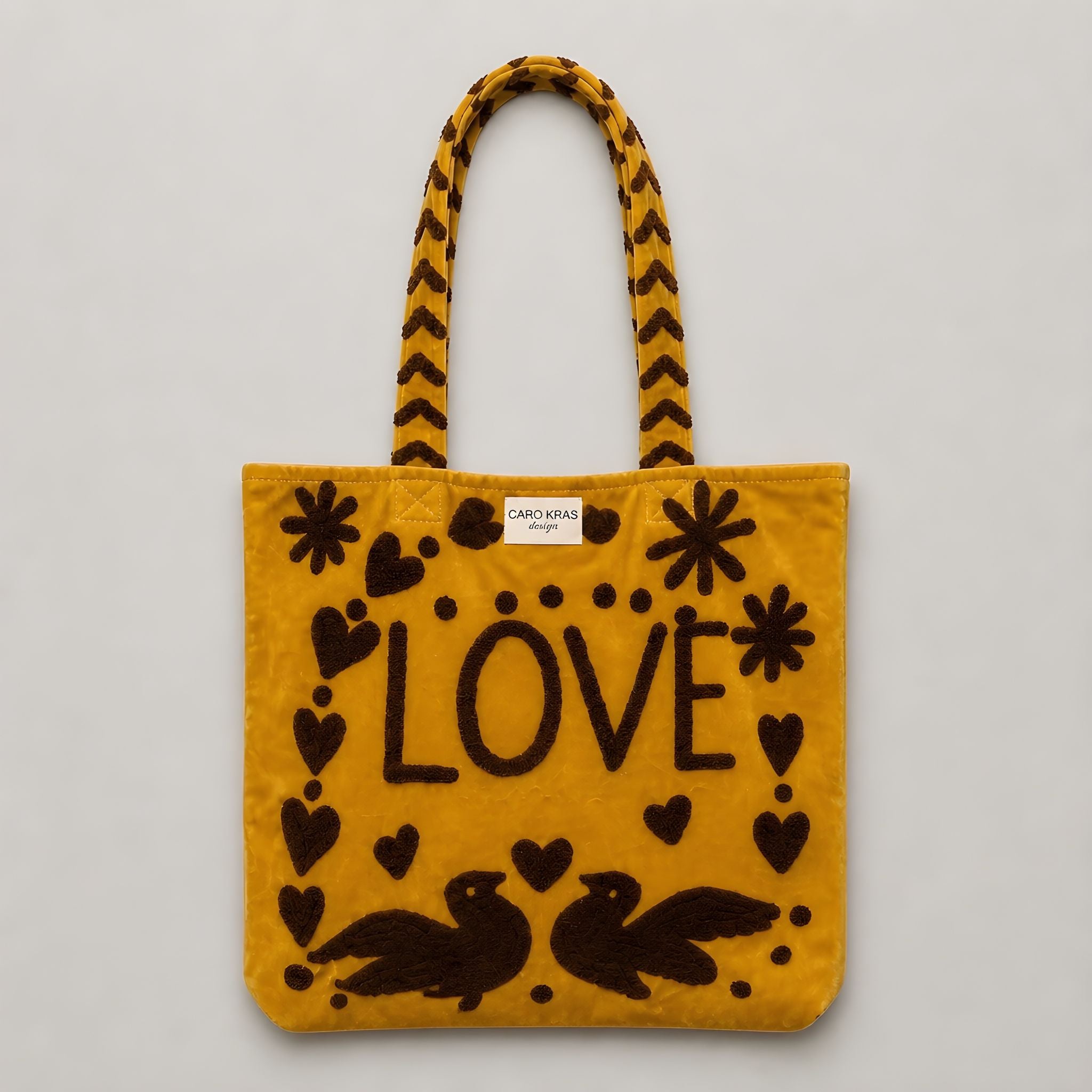 Bolso Peace-Love  Mediano Ocre/Marrón