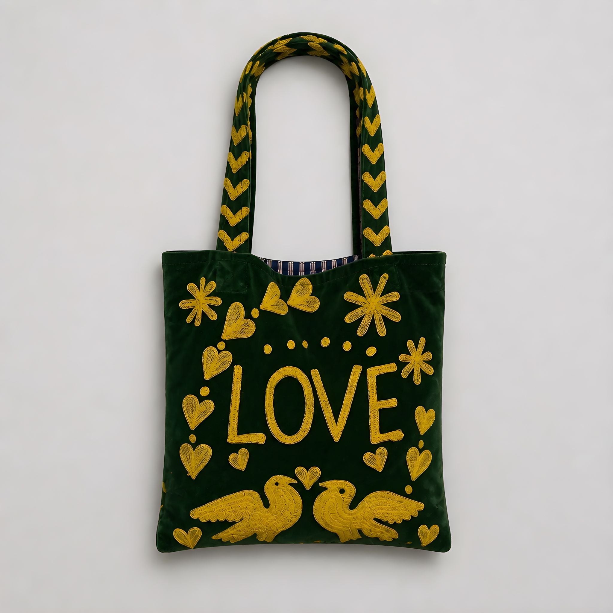Bolso Peace-Love  Mediano Verde/Amarillo