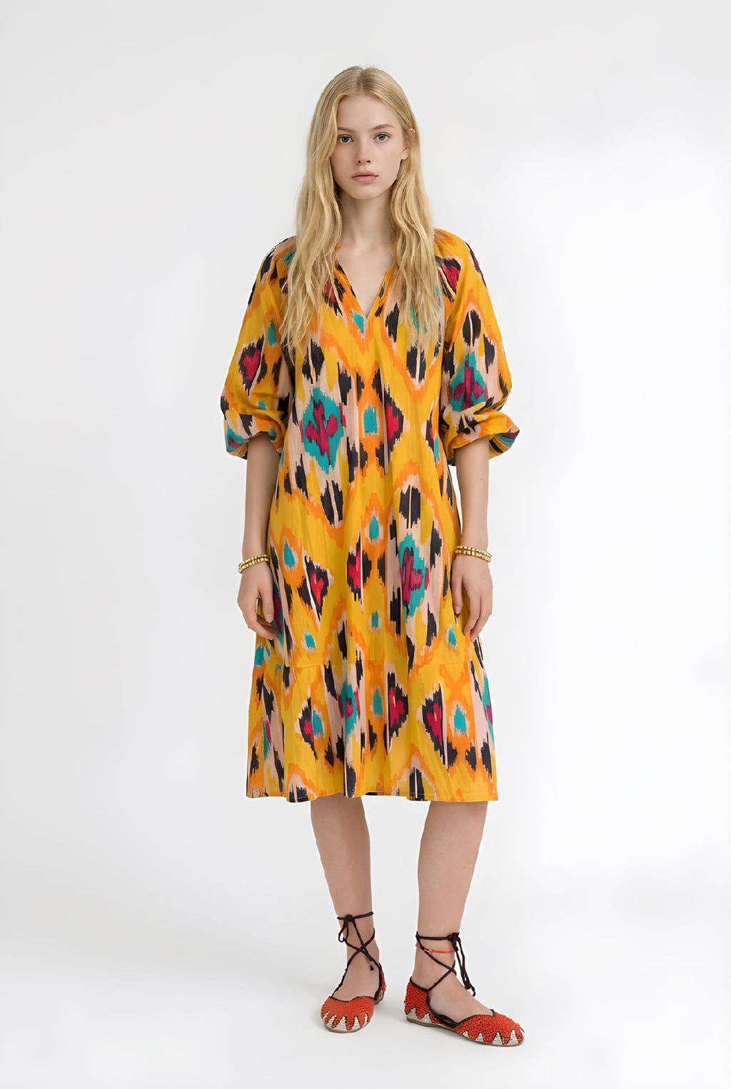 Vestido Bizancio Multicolor Abstracto