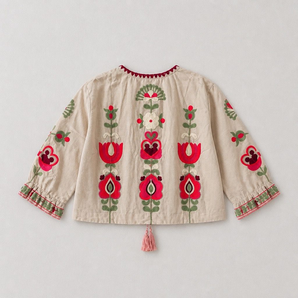 Chaqueta Corta Tripoli Blanca /Flores