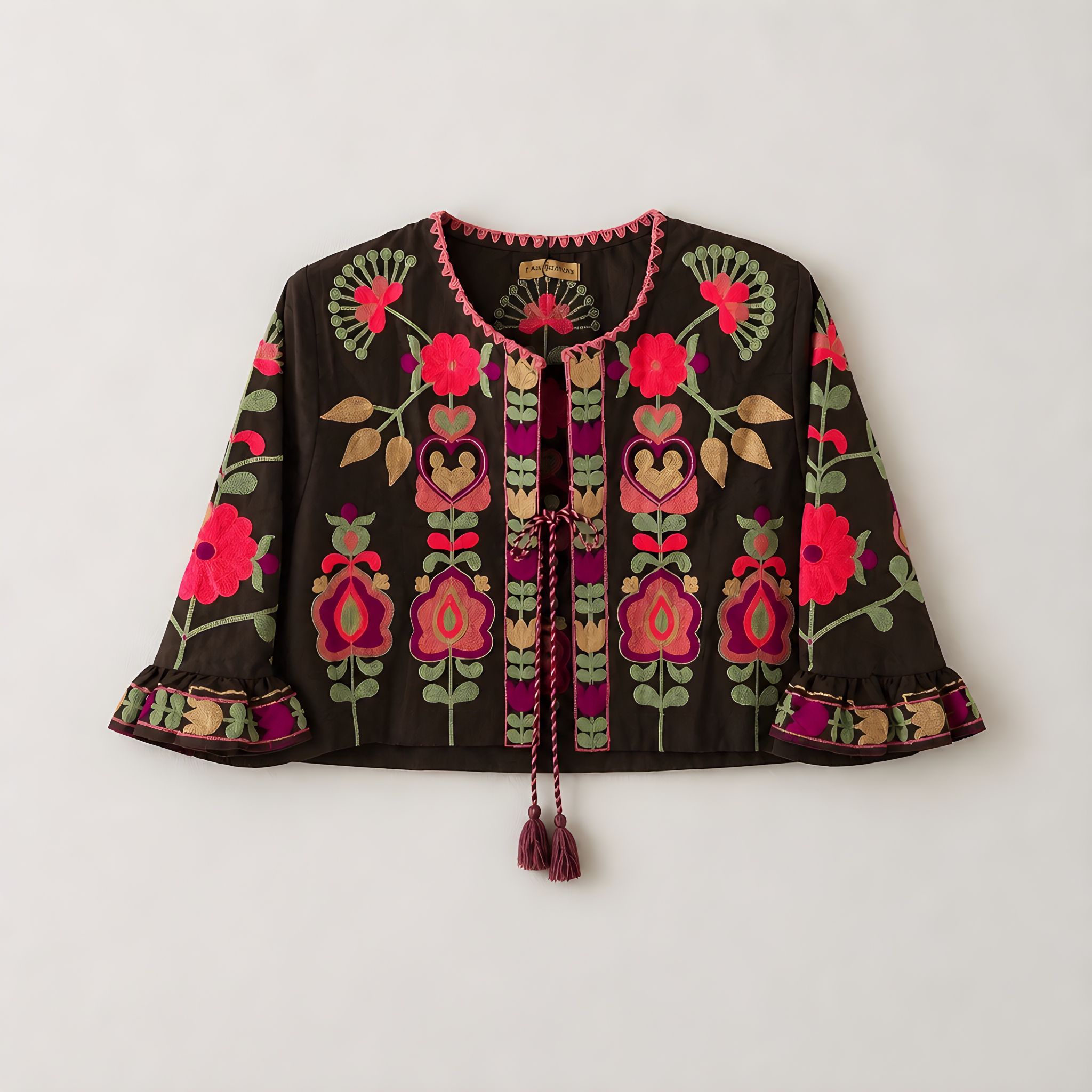 Chaqueta Corta Tripoli Marrón Flores