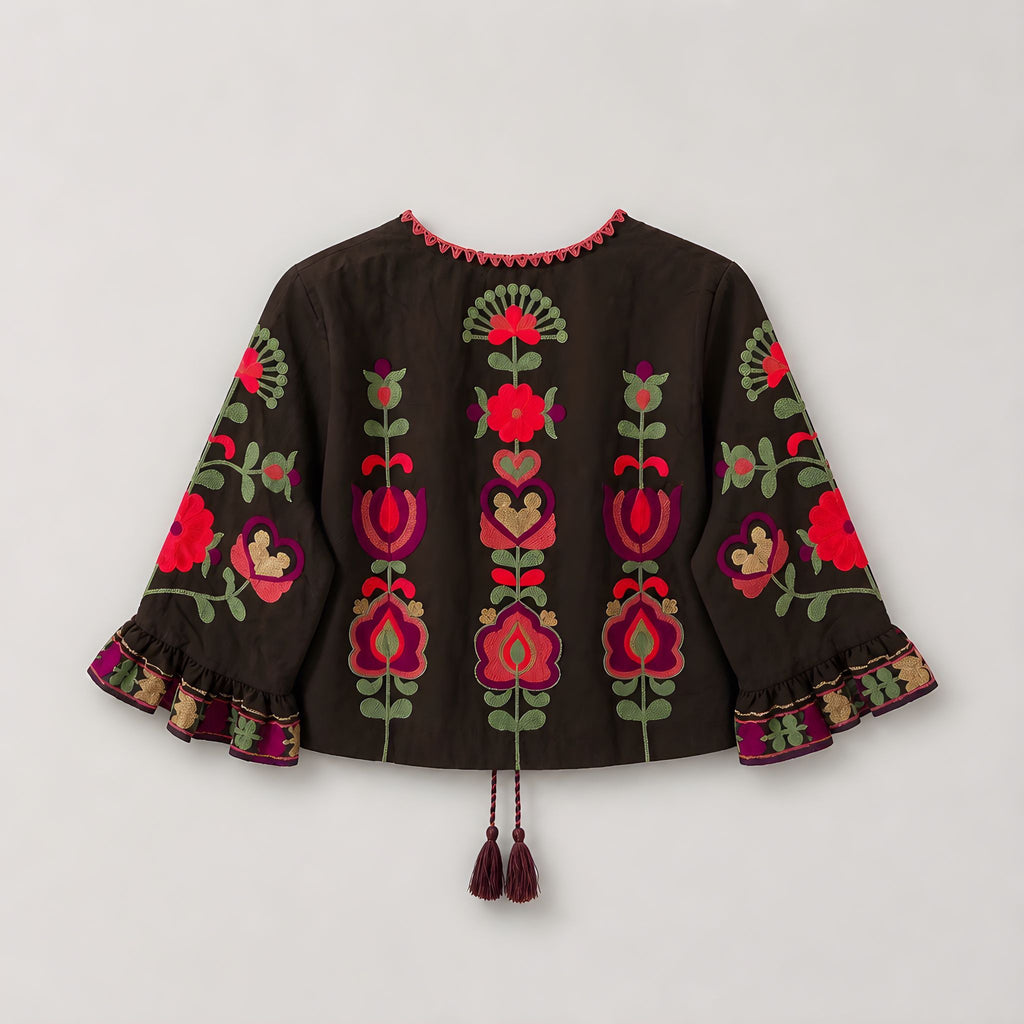 Chaqueta Corta Tripoli Marrón Flores