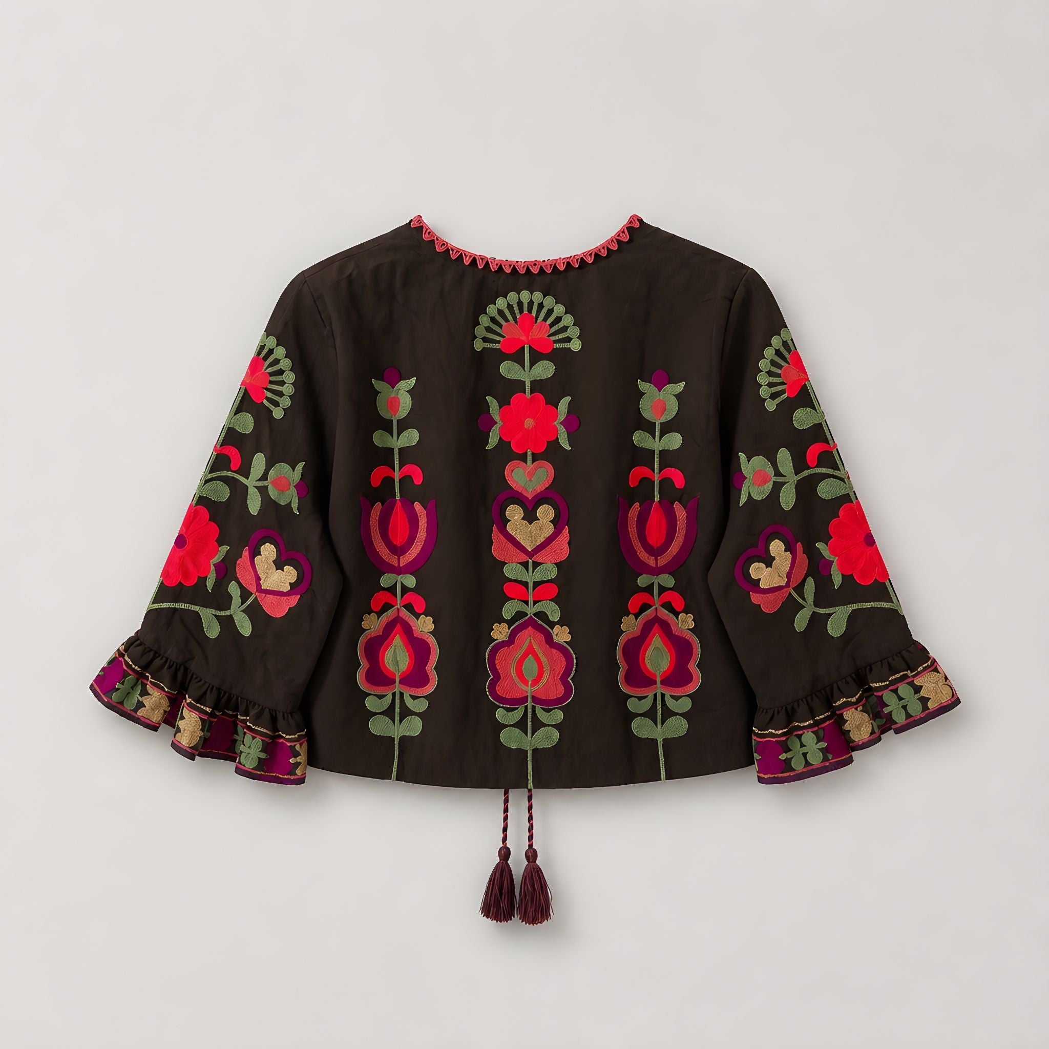 Chaqueta Corta Tripoli Marrón Flores