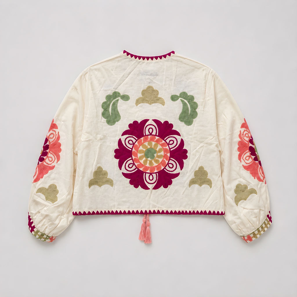 Chaqueta Corta Tripoli Blanca /Flor Estrella