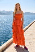 Vestido Volados Naranja