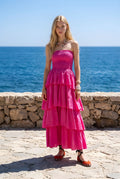 Vestido Volados Fucsia