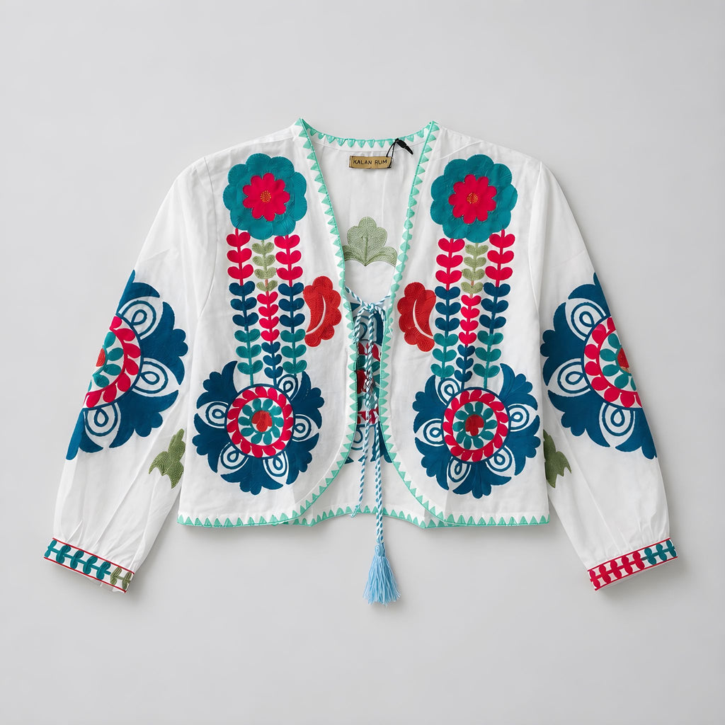 Chaqueta Corta Tripoli Blanca Flor Estrella