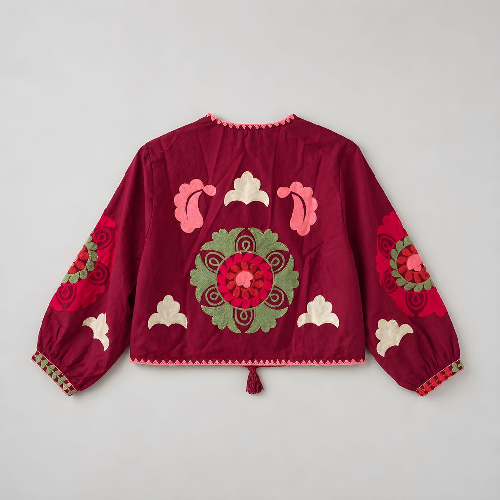 Chaqueta Corta Tripoli Bordeaux Flor Estrella