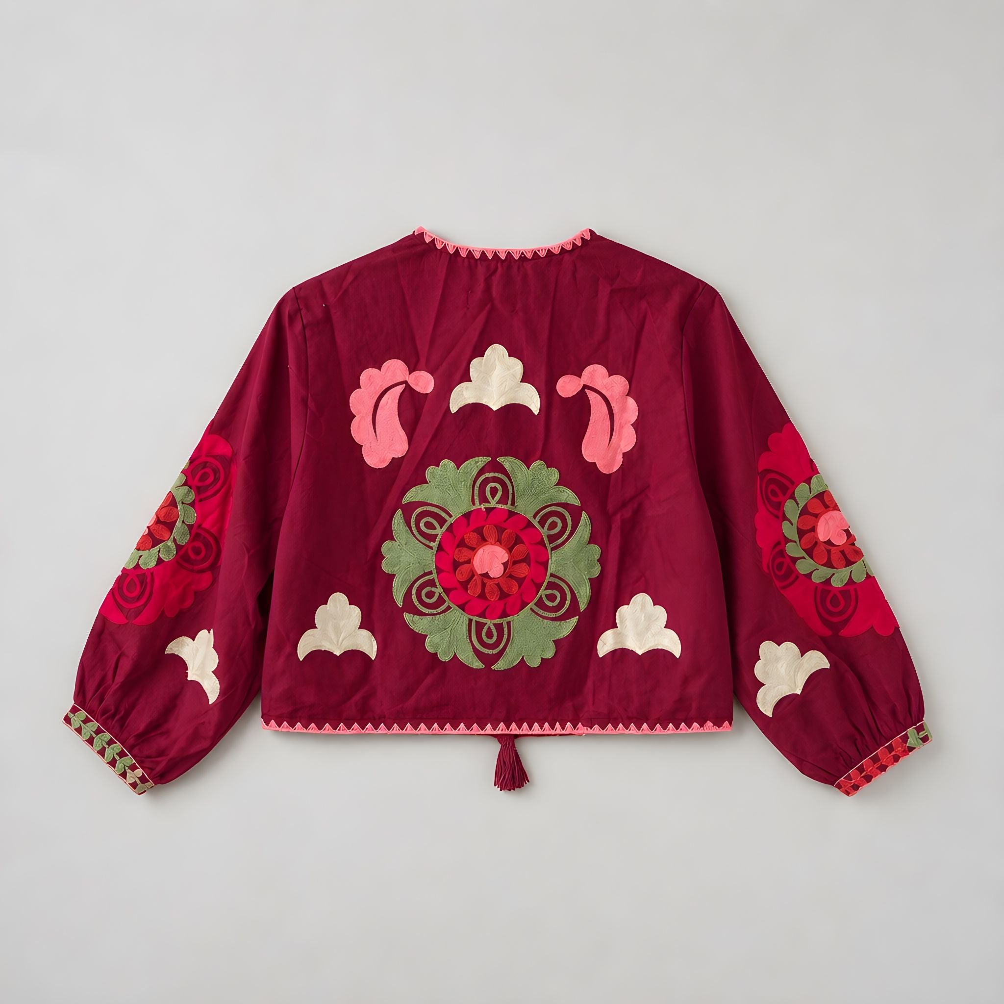 Chaqueta Corta Tripoli Bordeaux Flor Estrella
