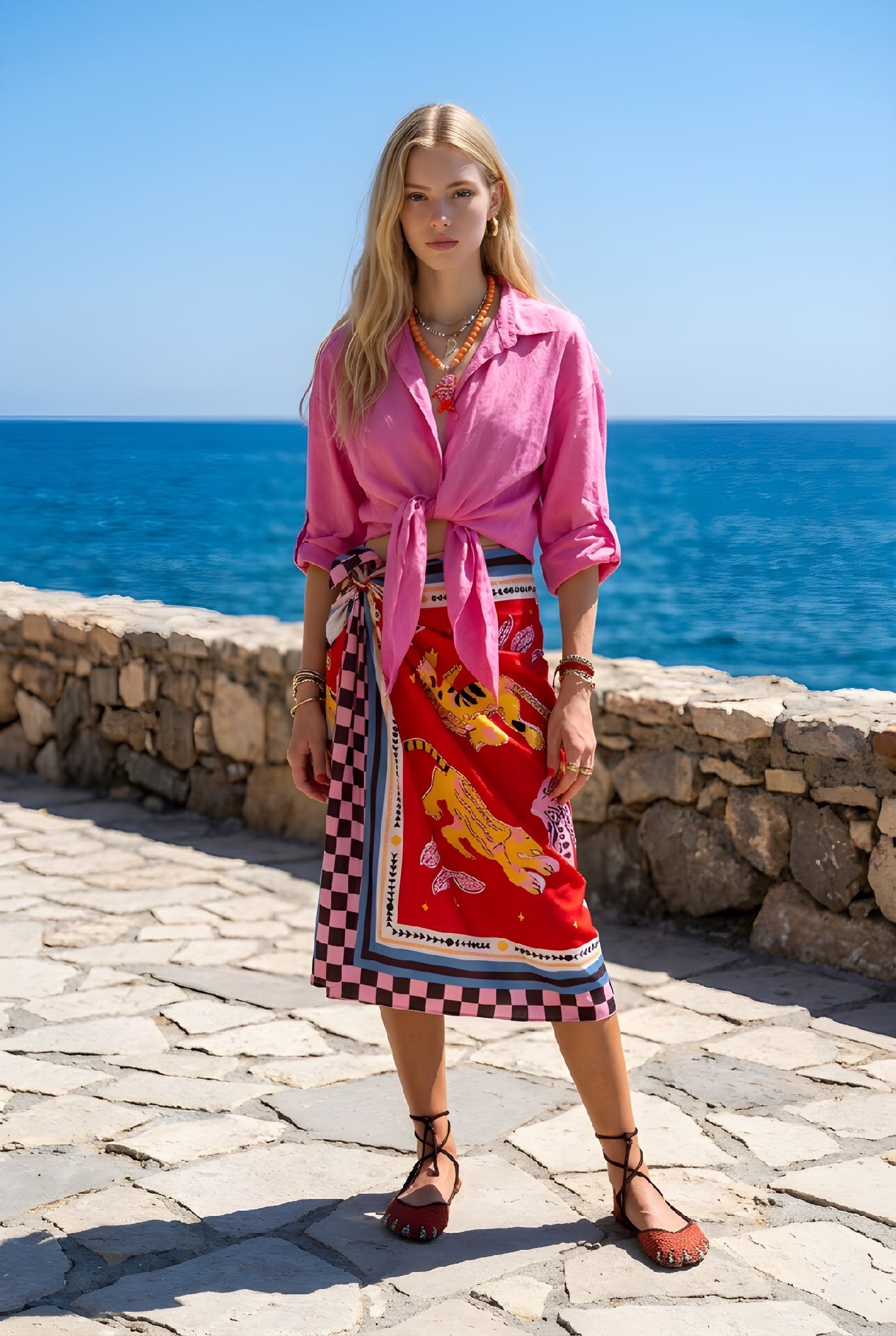 Falda Larga Tigre Colorado