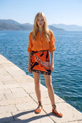 Falda Corta Tigre Naranja/Negro