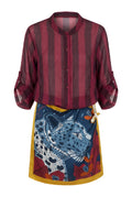Camisa Rayas Azul/Bordeaux