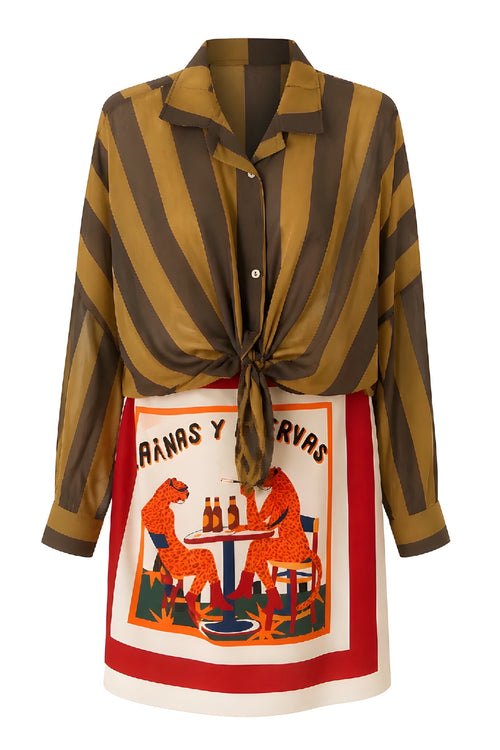 Camisa Rayas Marrón/Tostado