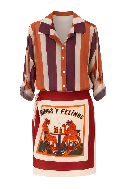 Camisa Rayas Bordeaux/Blanco/Tostado