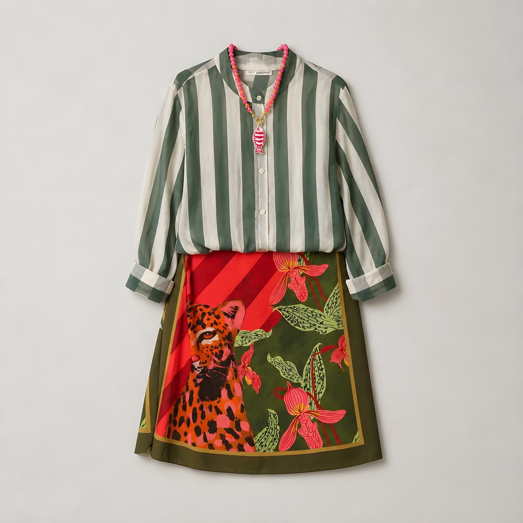 Camisa Rayas Verde/Verde claro