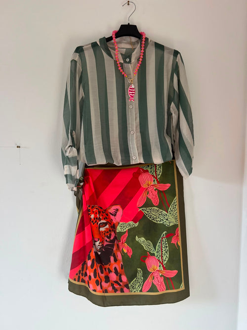 Camisa Rayas Verde/Verde claro