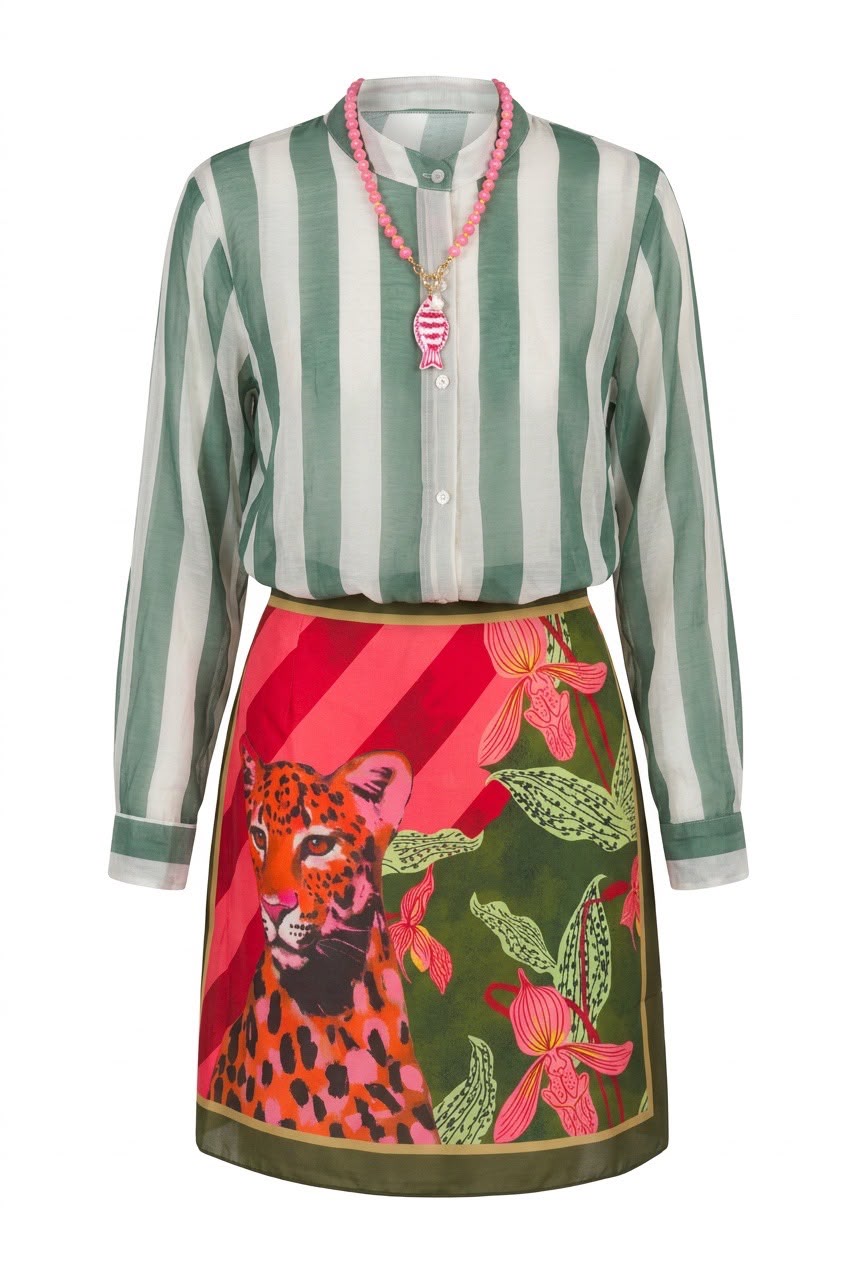 Camisa Rayas Verde/Verde claro