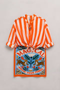 Camisa Rayas Naranja/Blanca