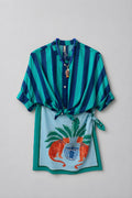 Camisa Rayas Azul / Turquesa