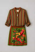 Camisa Rayas Verde/ Marrón