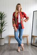 Chaqueta Tigre Flor Rojo