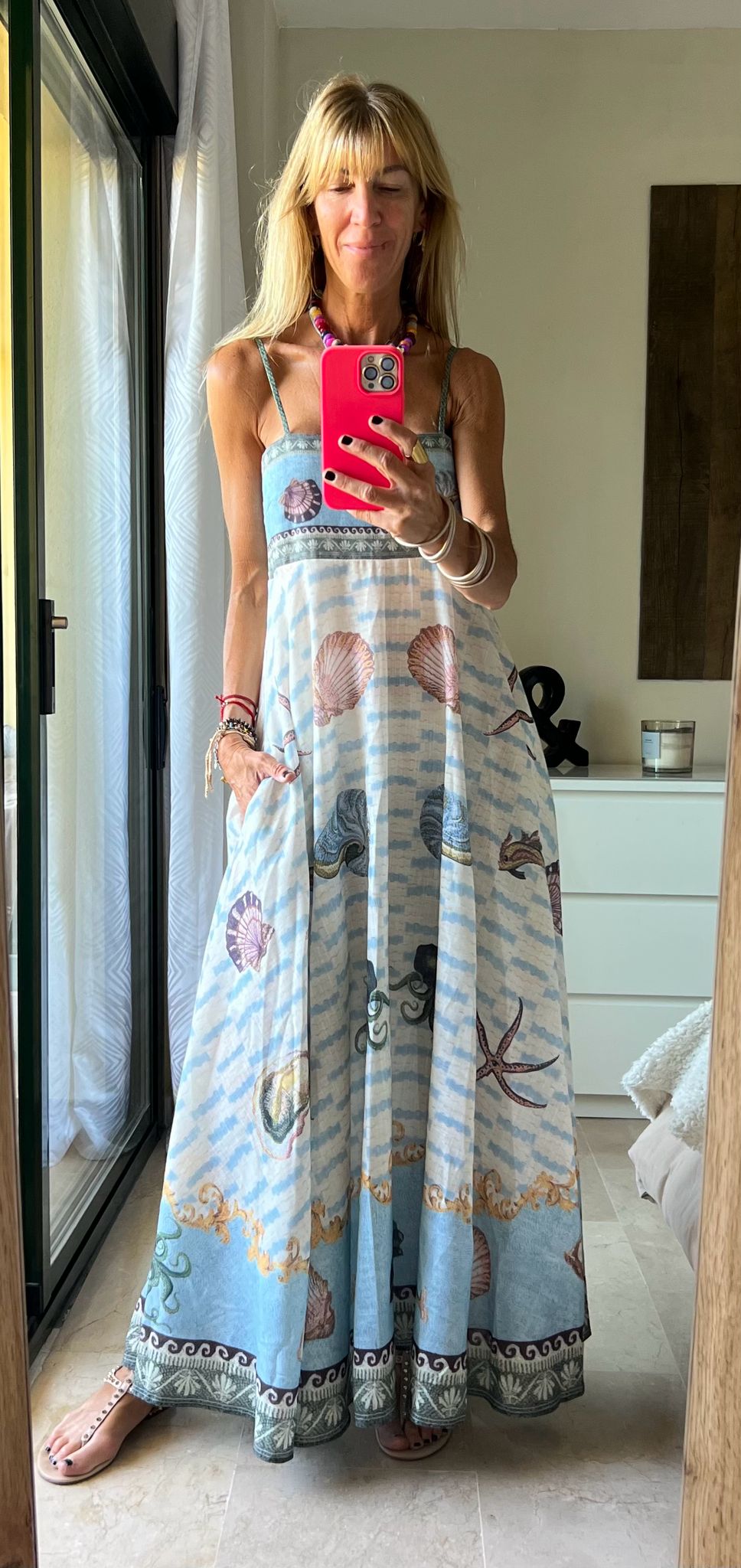 Vestido Carioca Multicolor Celeste