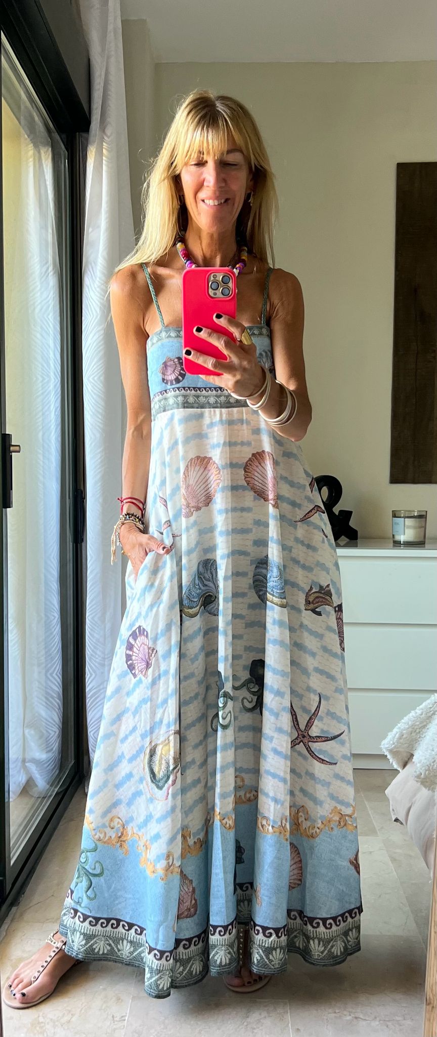 Vestido Carioca Multicolor Celeste