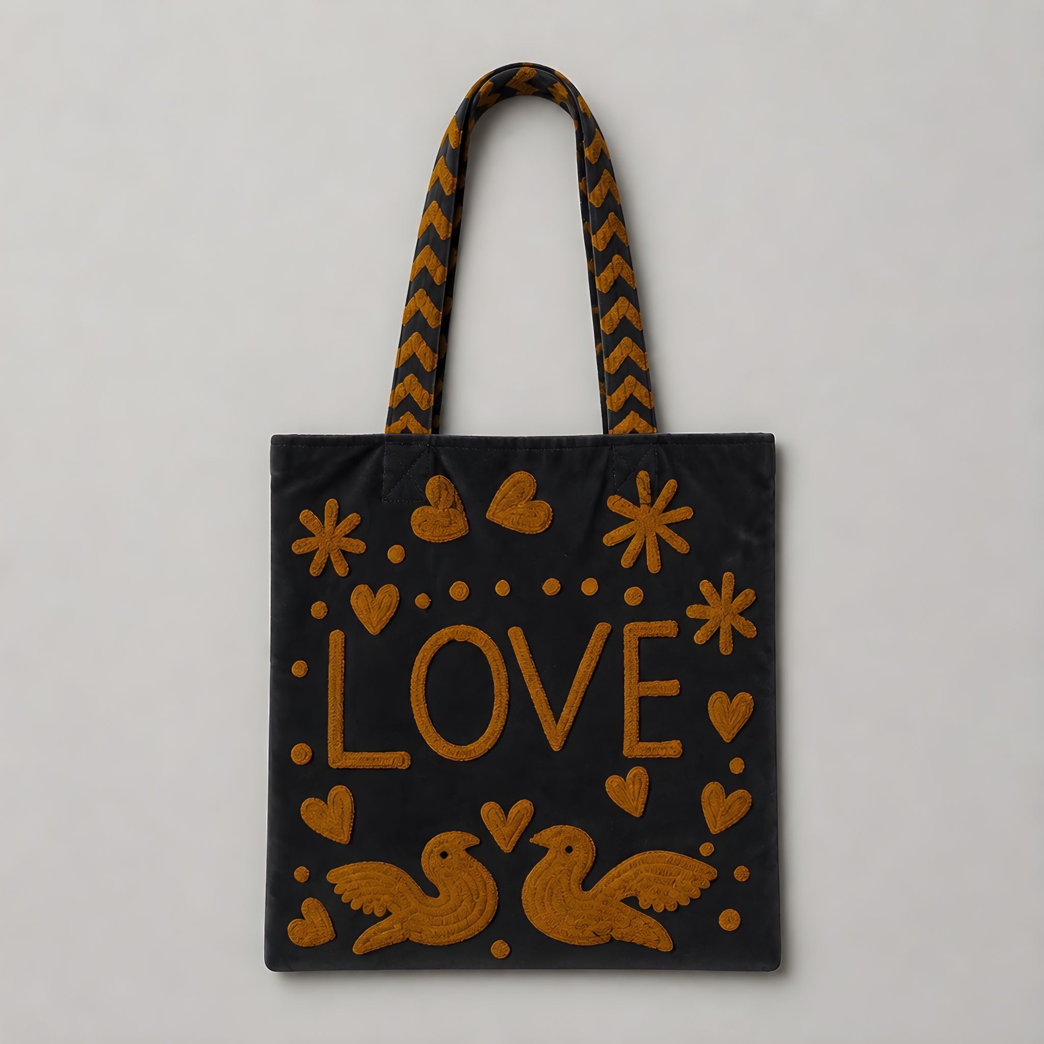 Bolso Peace-Love  Mediano Azul/Marrón