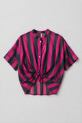 Camisa Rayas Verde Oscuro/Fucsia