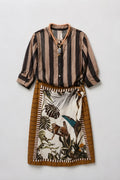 Camisa Rayas Marrón / Beige